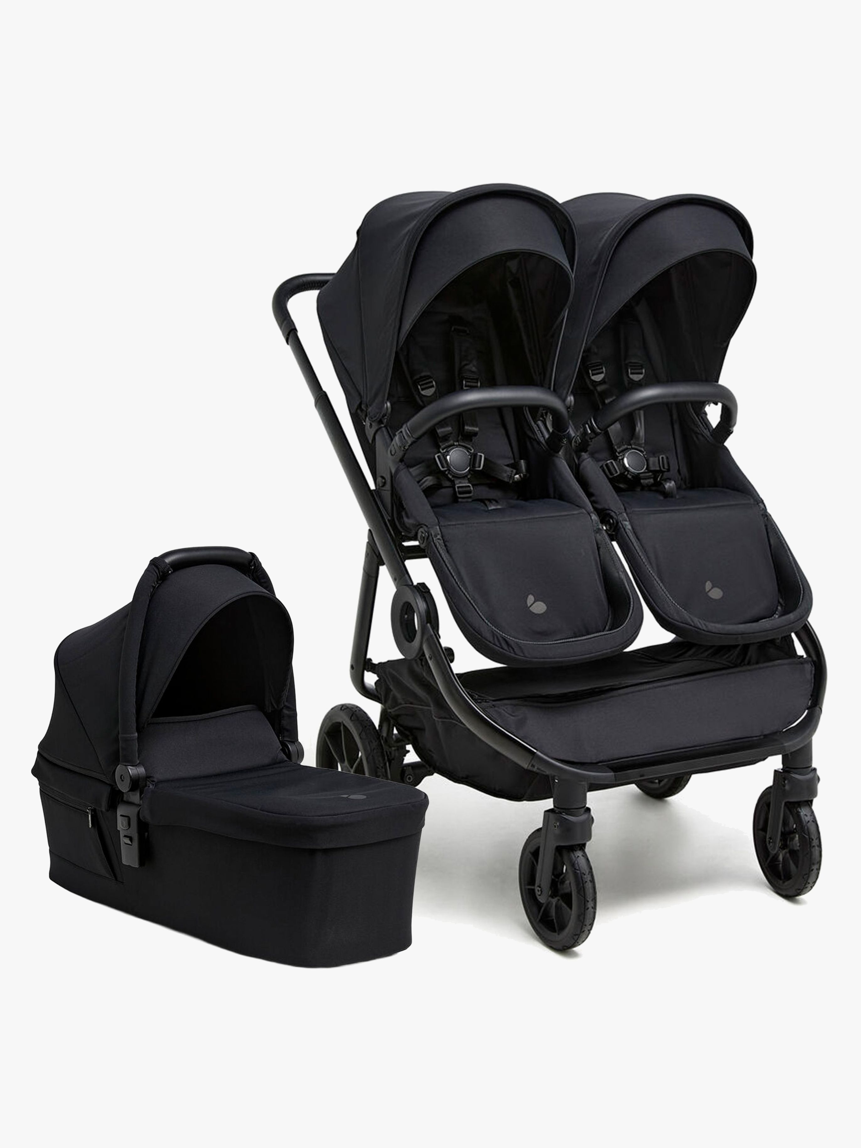 Beemoo Pro Twin 2 Geschwisterwagen inkl. Liegewanne, Coffee Black, Doppelkinderwagen