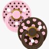 BIBS Studio Colour Polka Schnuller 2er-Pack Latex Größe 2, Baby Pink/Mocha