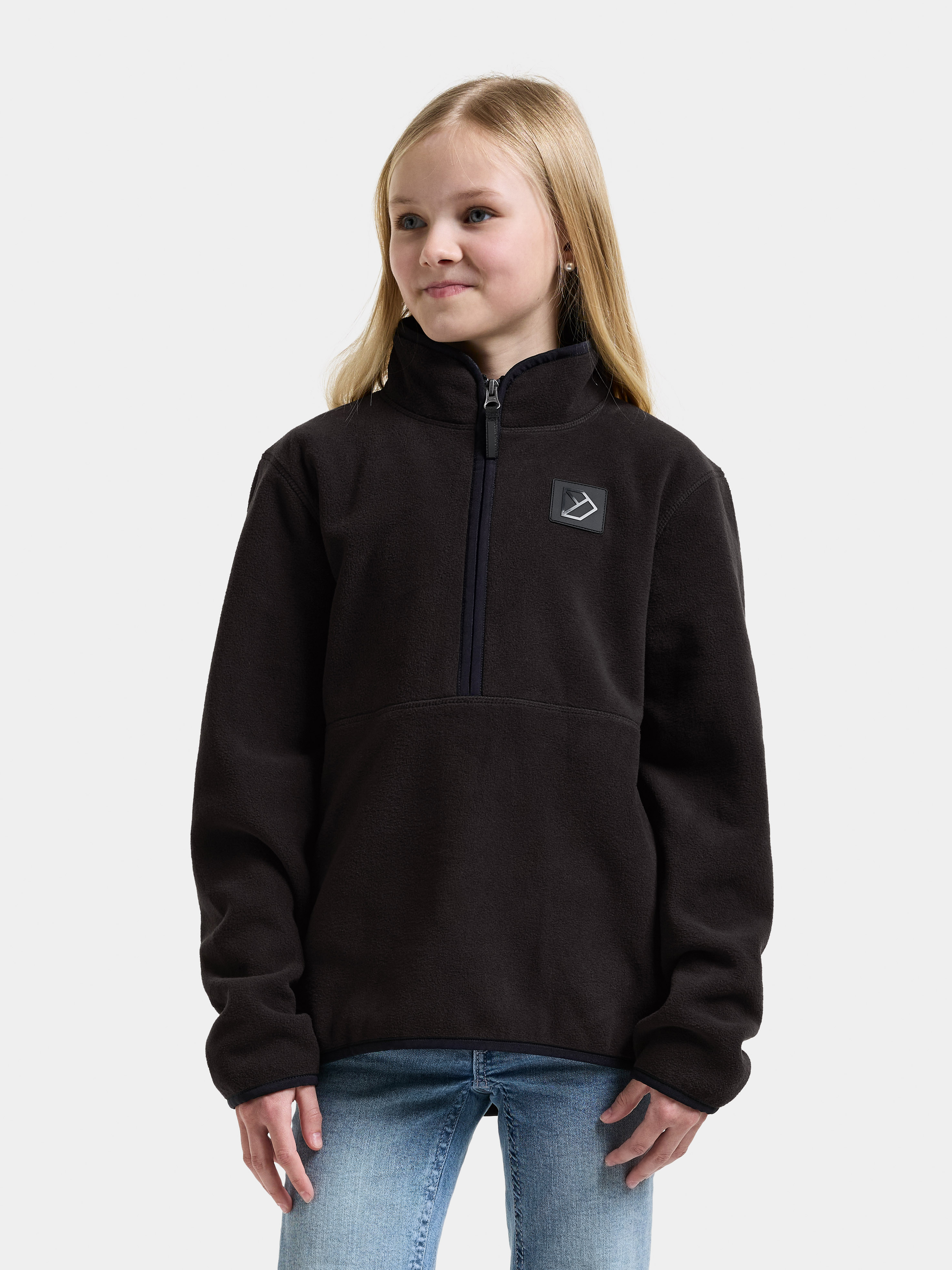 Didriksons Rubi Fleece-Pullover, Black, 140