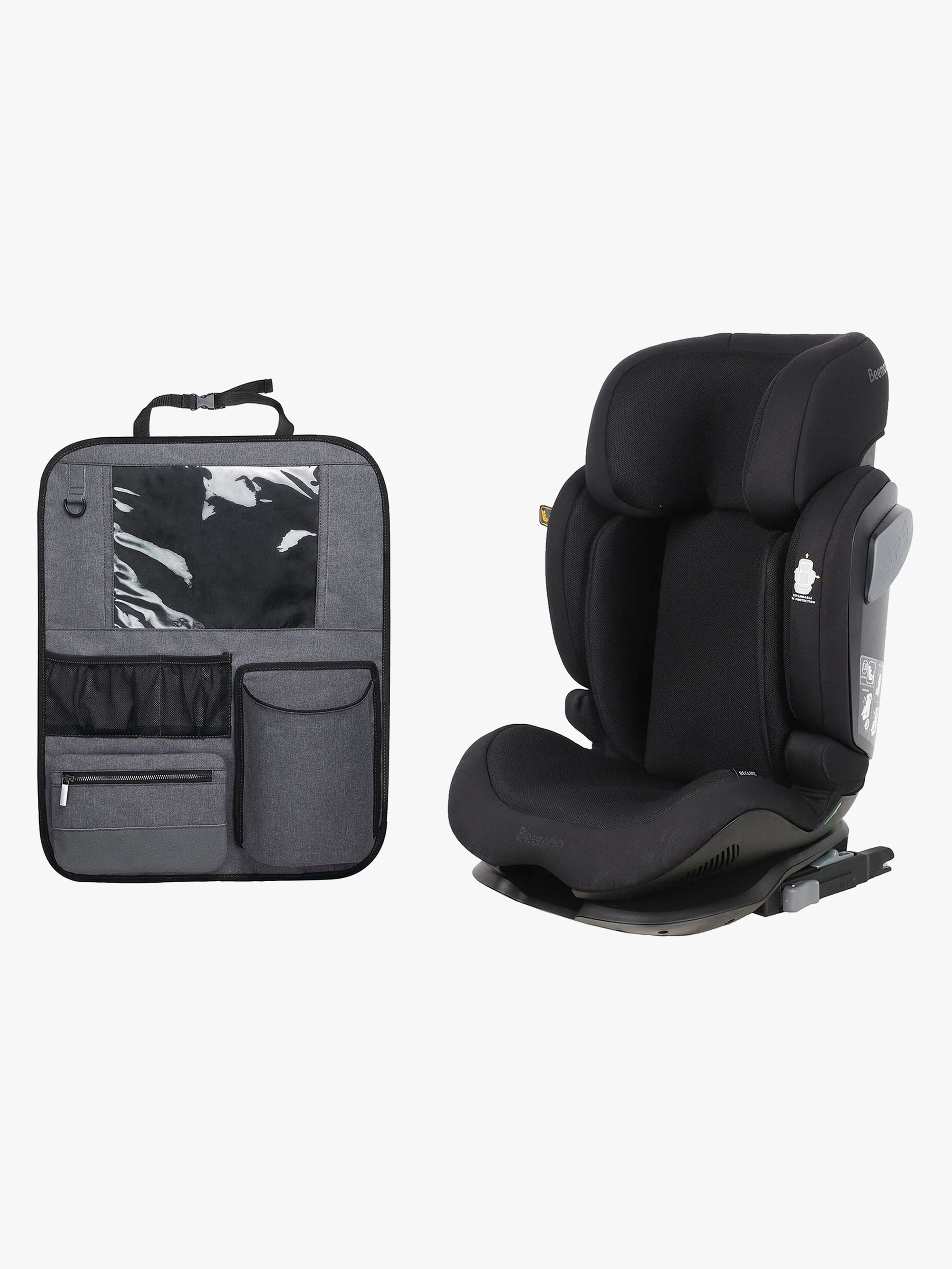 Recline i-Size Kindersitz inkl. Deluxe Trittschutz, Black Mesh