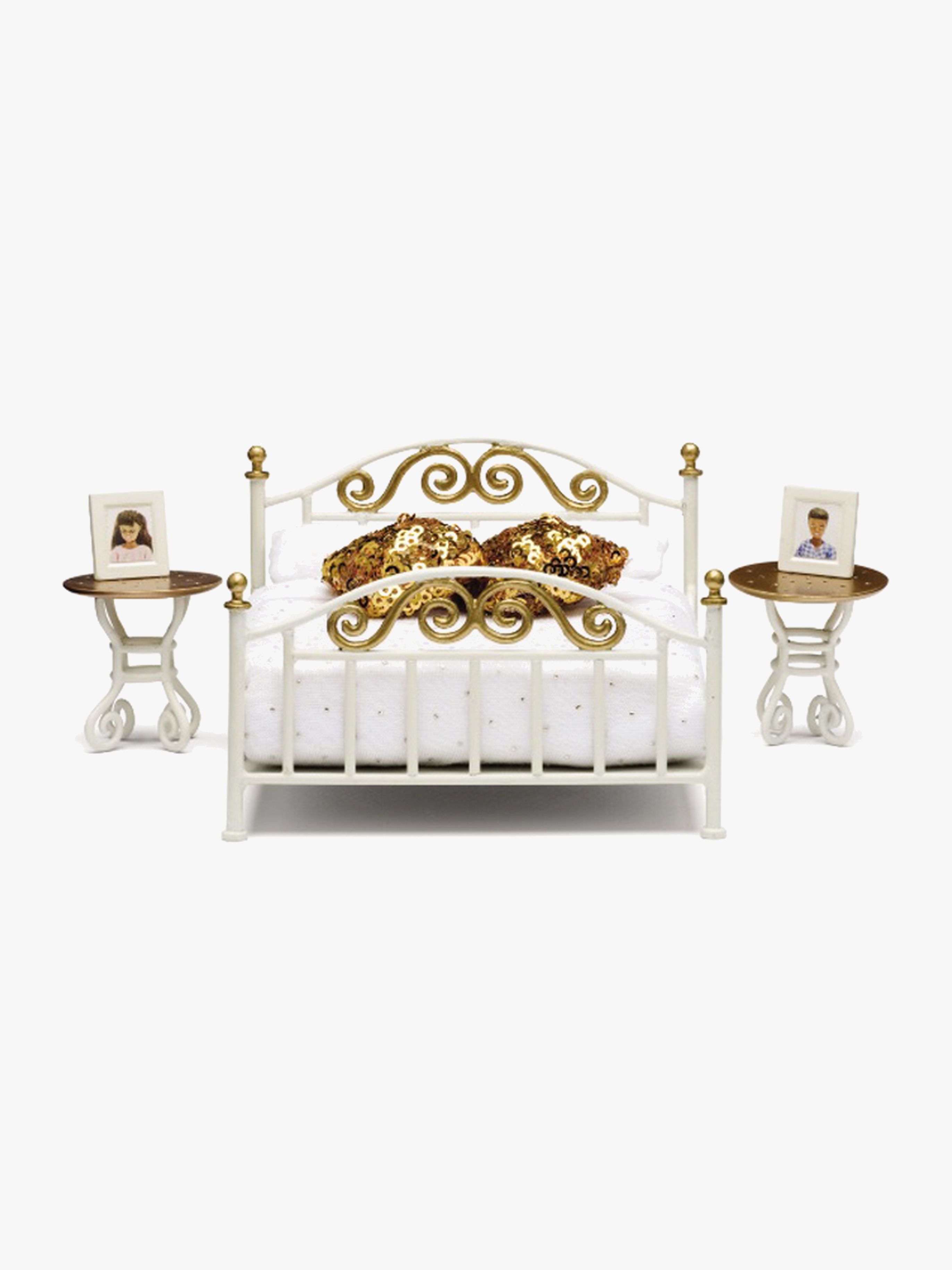 Puppenhausmöbel Småland Messingbett