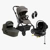 Beemoo Pro Twist Kombiwagen inkl. Beemoo Route Babyschale & Basis, Mocha Grey/Black Stone