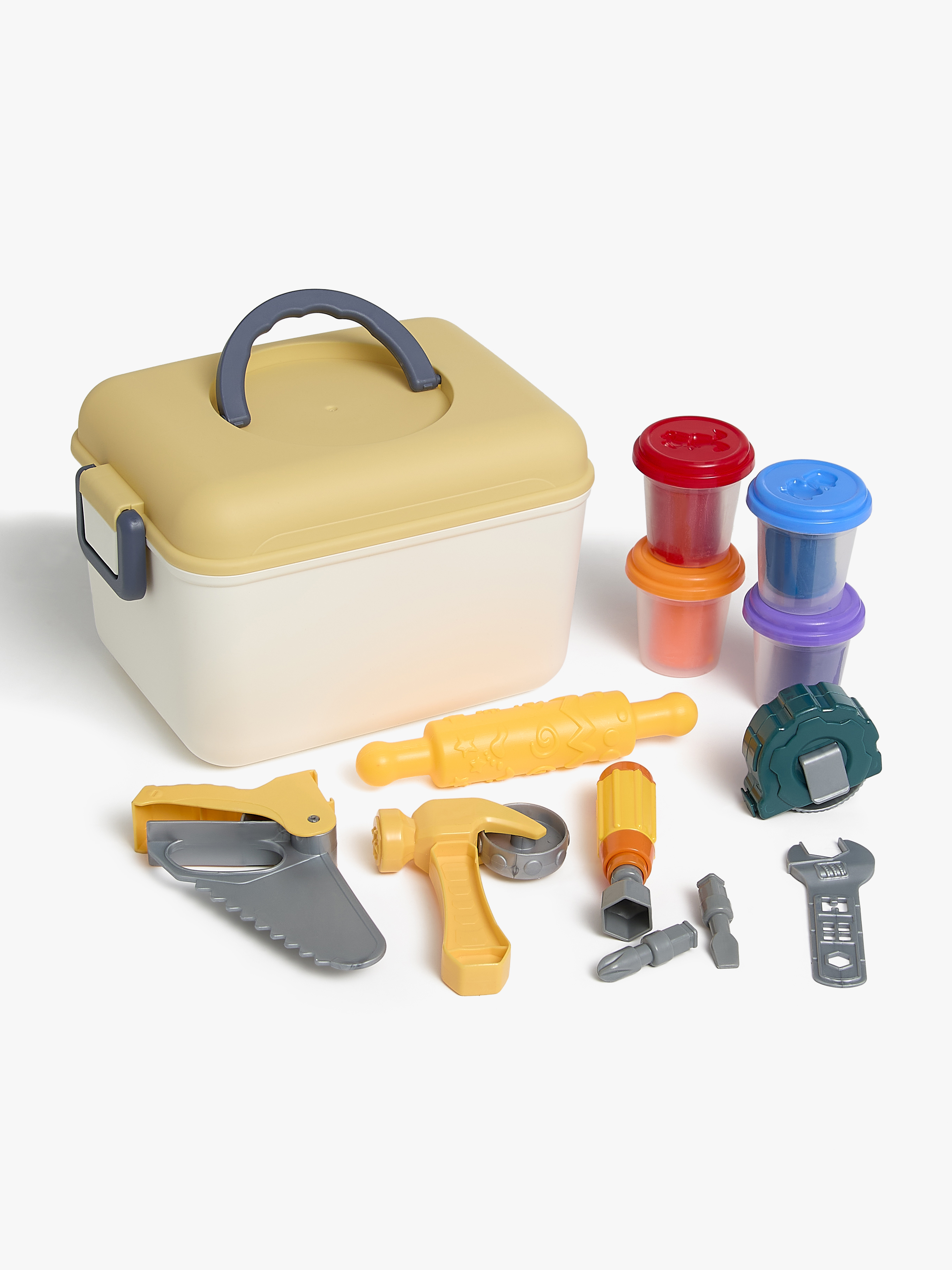 Knete mit Werkzeugkasten 4 Farben