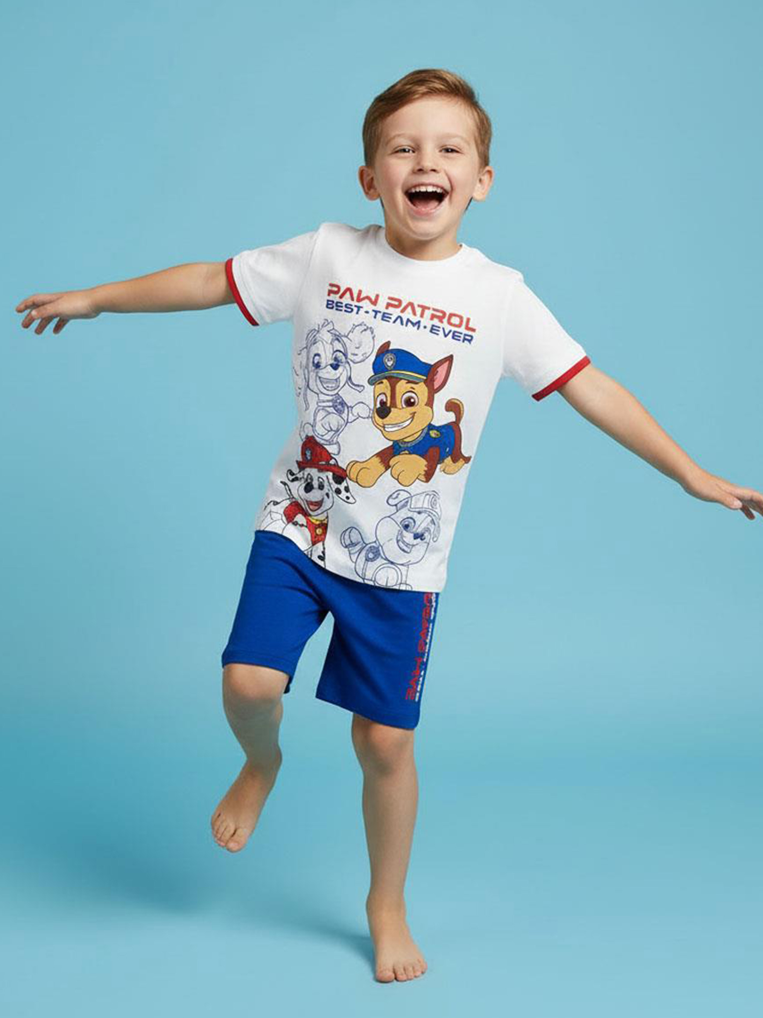 T-Shirt Und Shorts Set, Weiß, 98-104