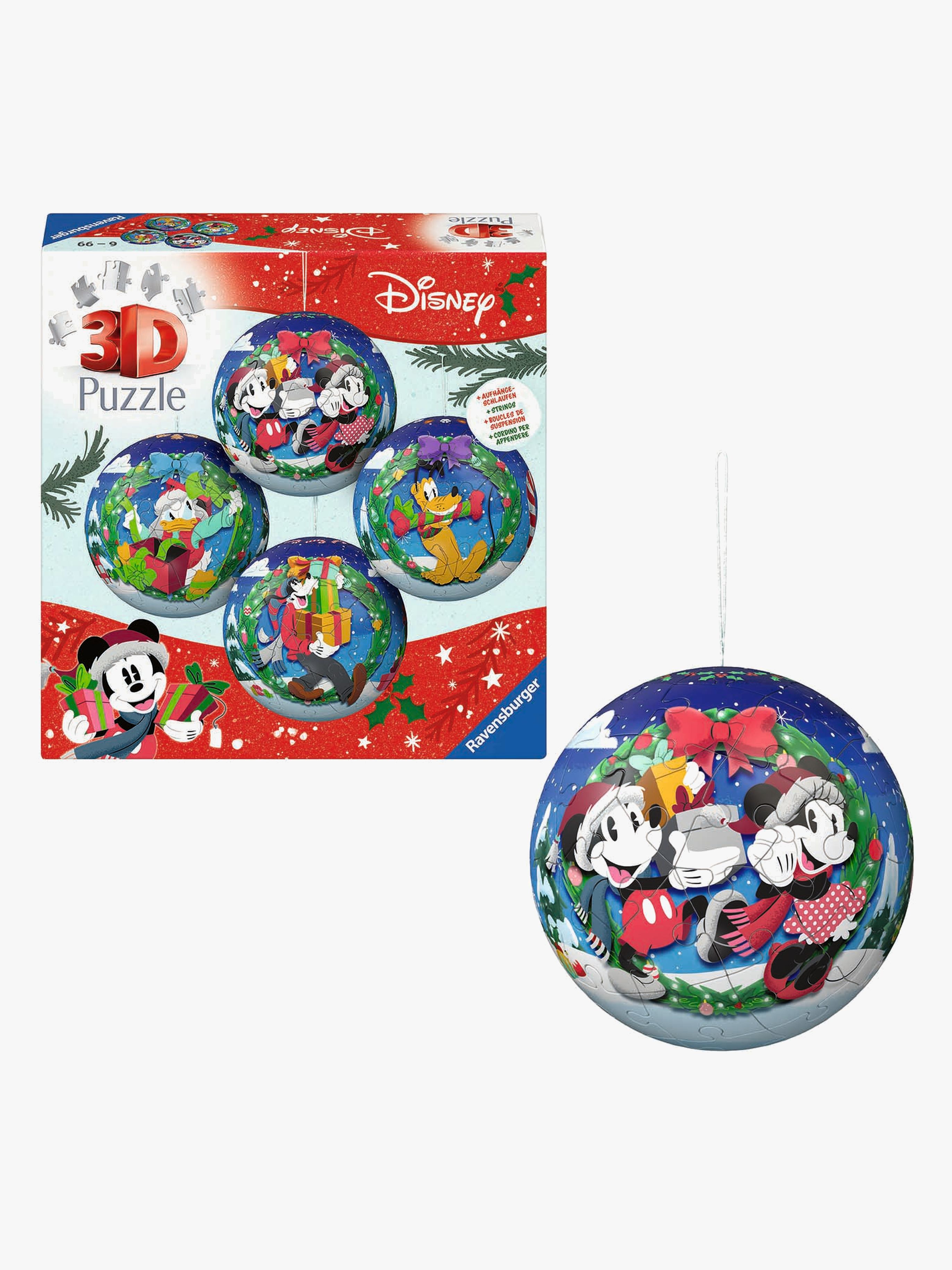 Ravensburger Disney 3D-Puzzle Weihnachtskugeln, 4er-Pack