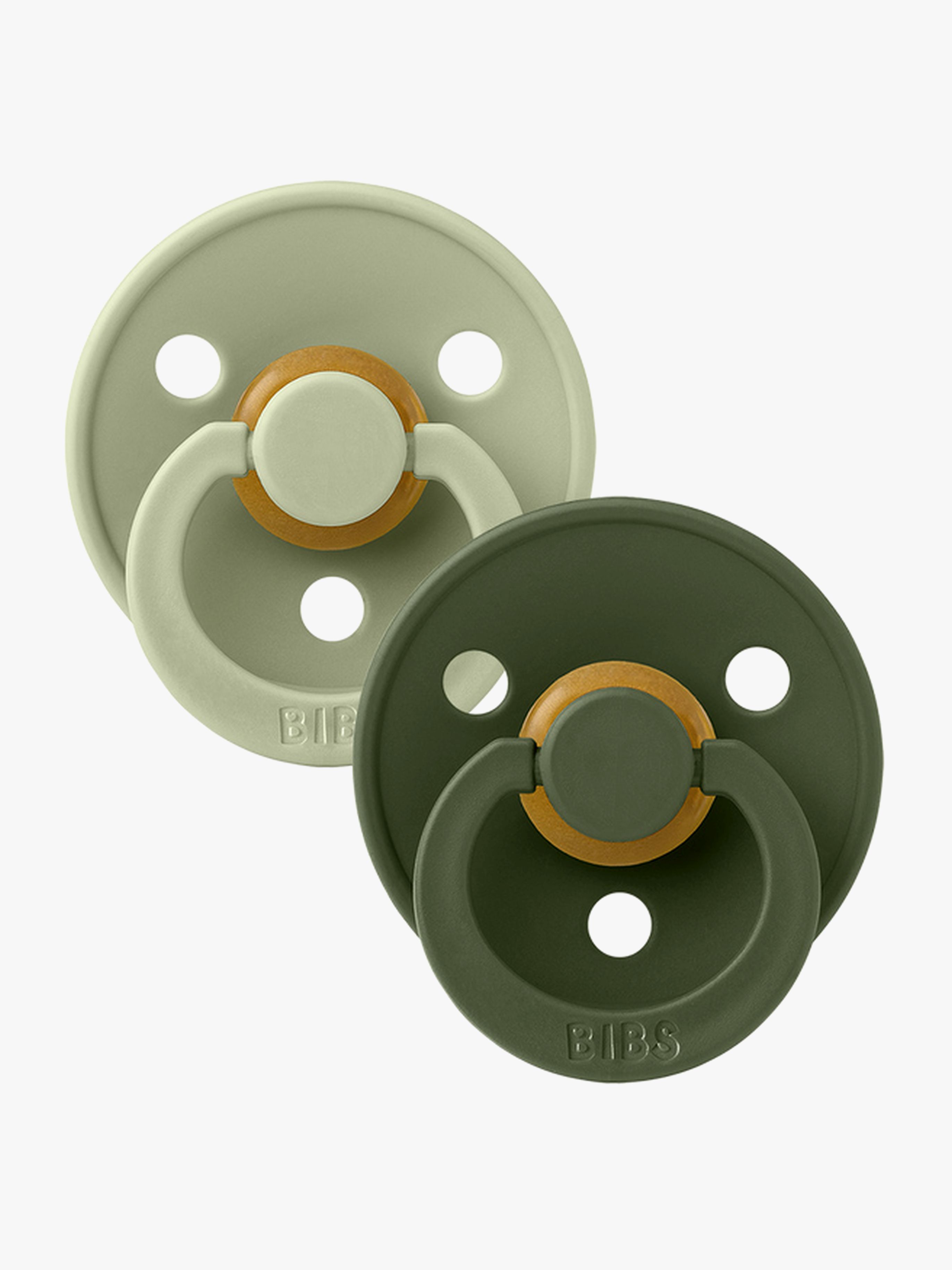 BIBS Schnuller Colour 2er-Pack Latex Größe 2, Sage/Hunter Green
