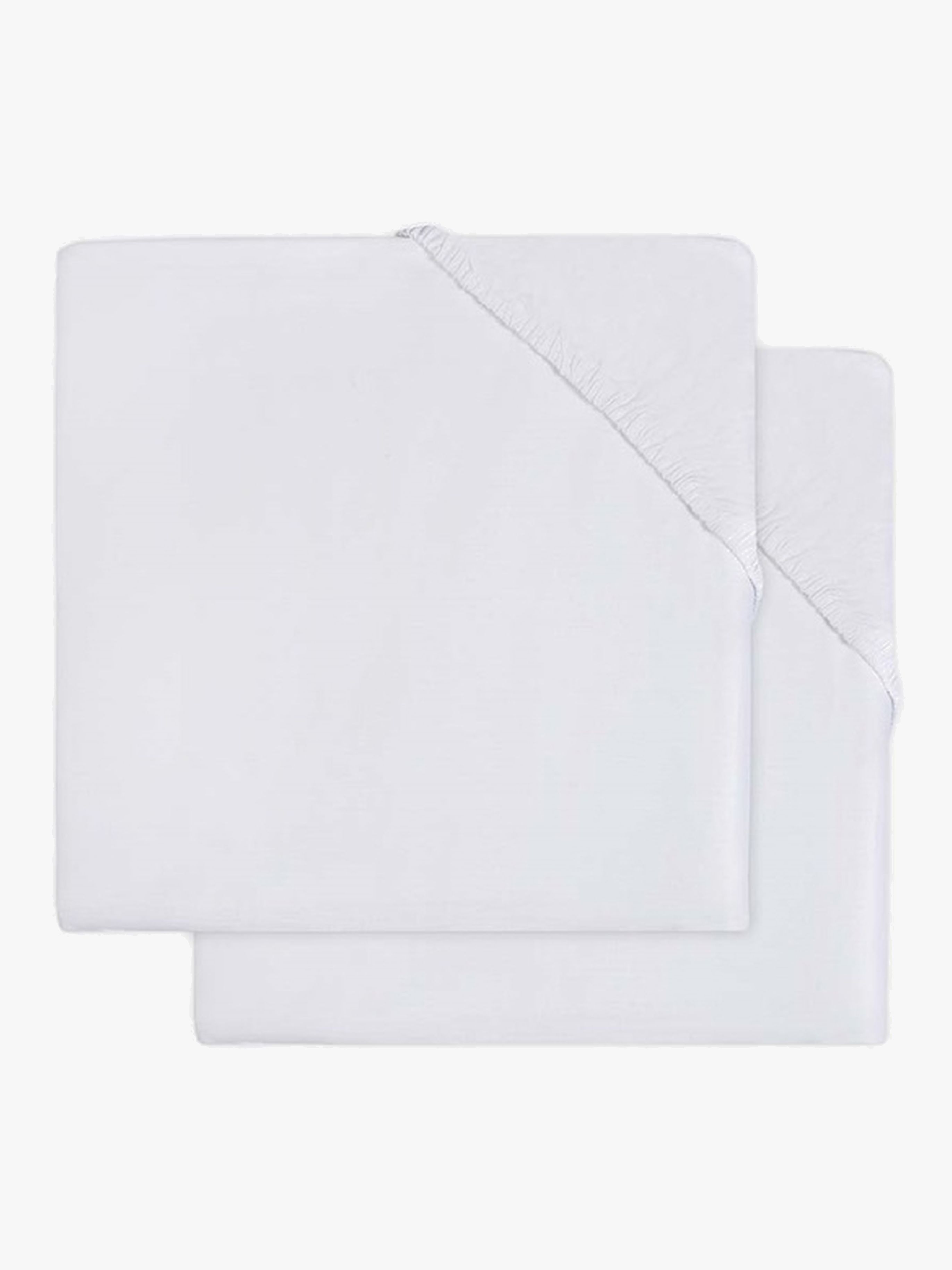 Jollein Spannbettlaken 2er-Pack Baumwolljersey 40x80cm, Weiß