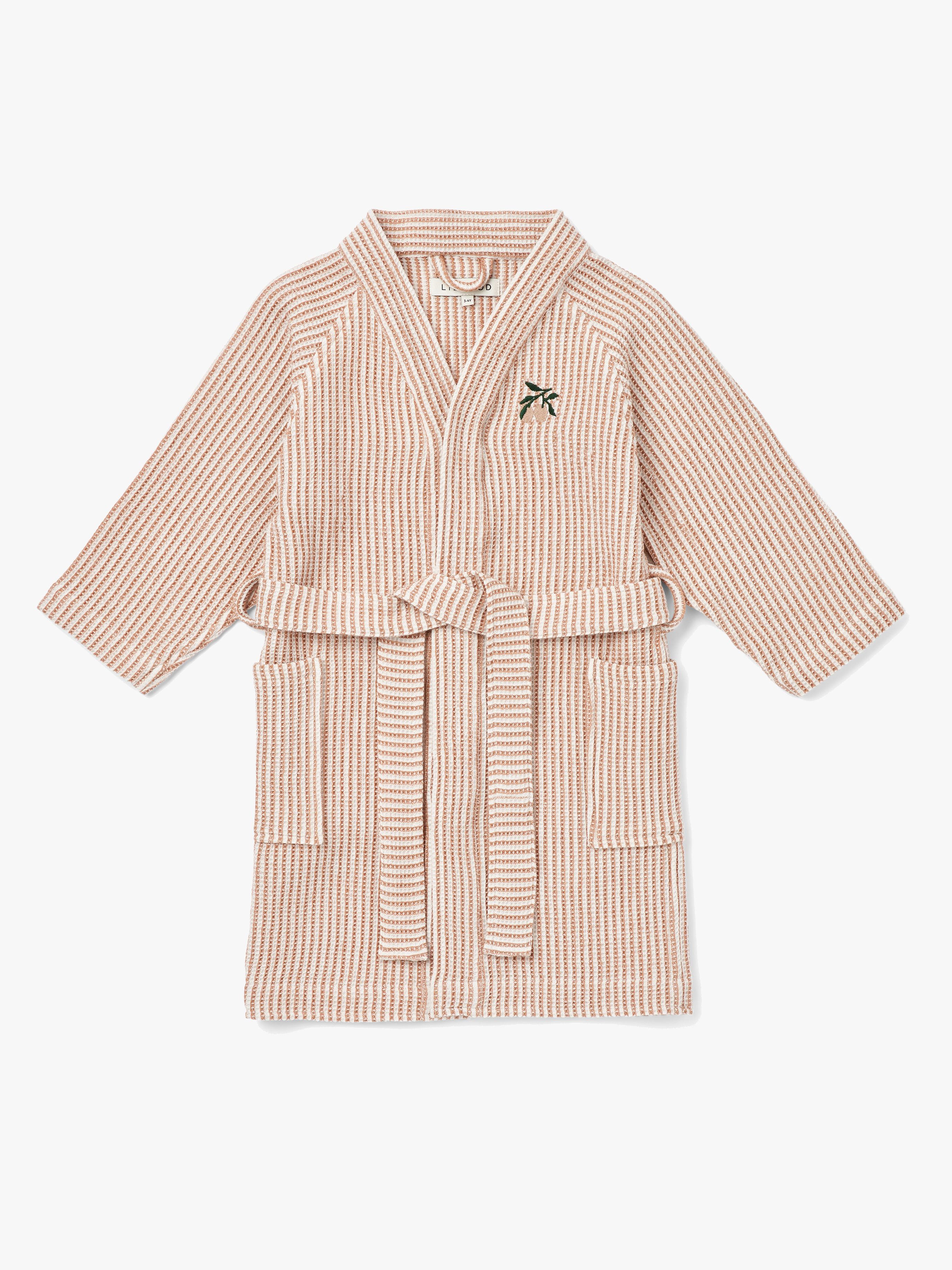 Bertha Bademantel Stripe, Tuscany Rose / Creme de la Creme, 1-2 Jahre