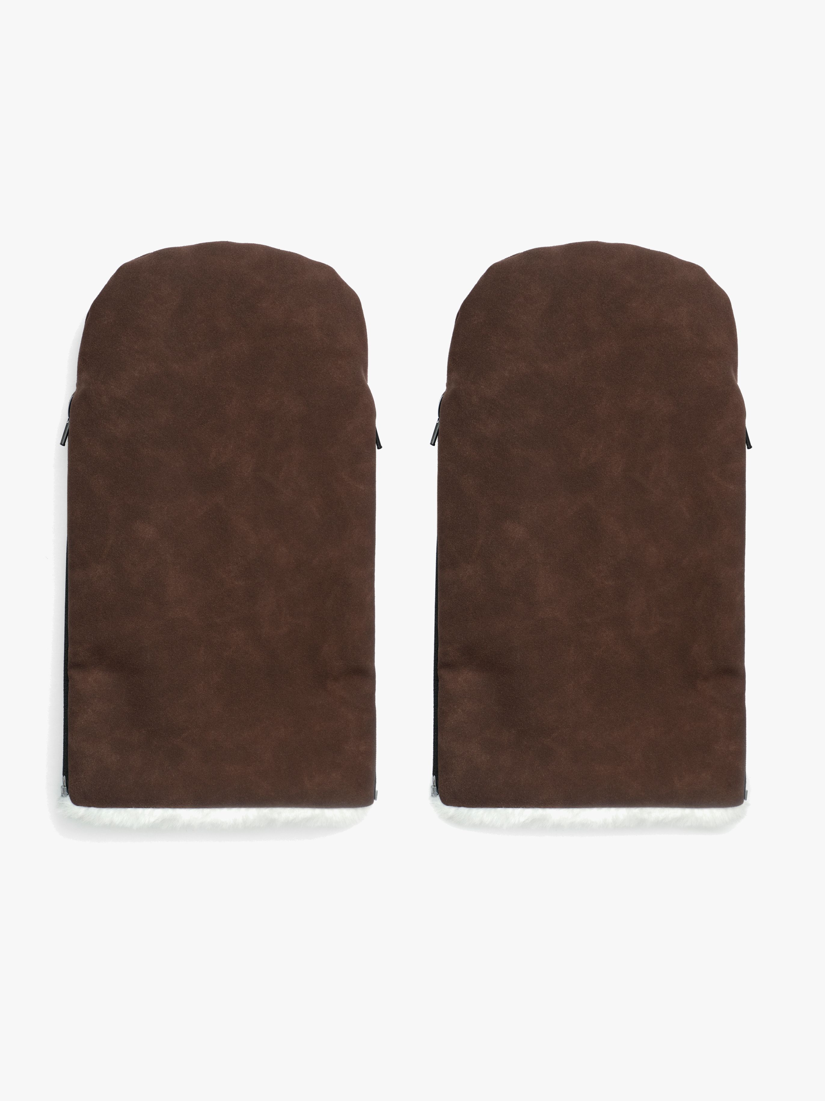 KONG.WALTHER Østerbro Faux Suede Kinderwagen-Fäustlinge, Chocolate Brown