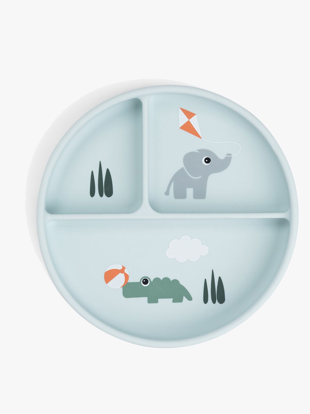 Done By Deer Playground Stick & Stay Geteilter Silikonteller, Blue