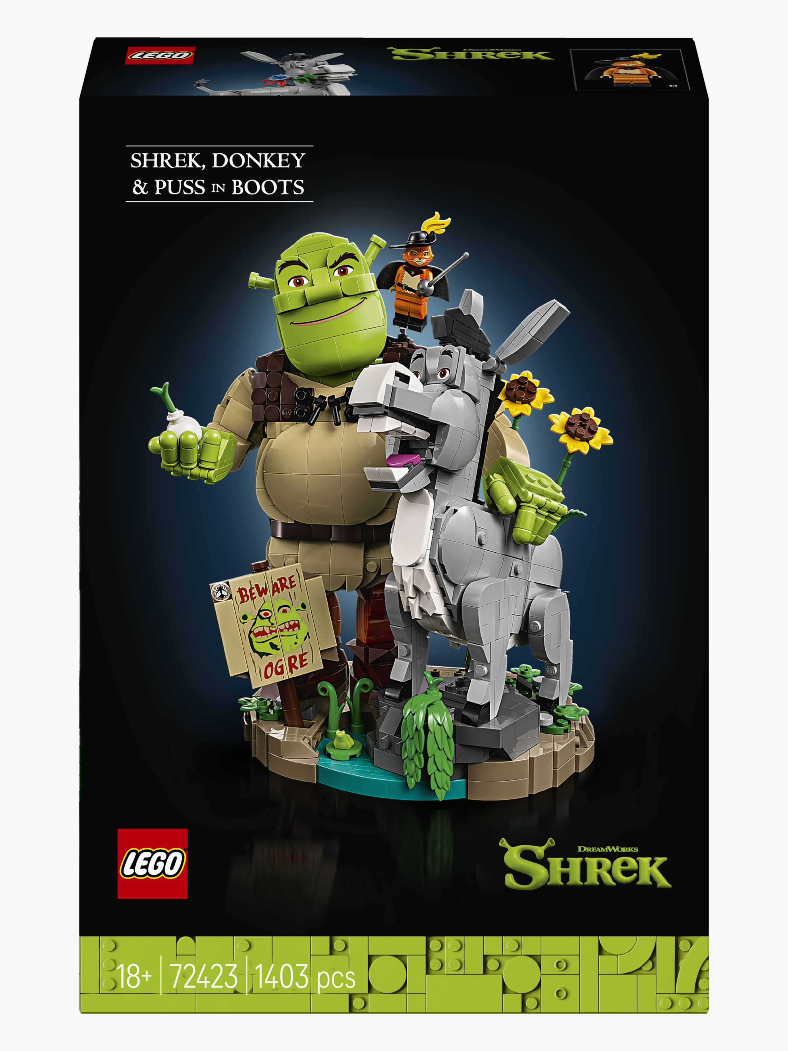 Shrek 72423 Shrek, Esel und Der Gestiefelte Kater