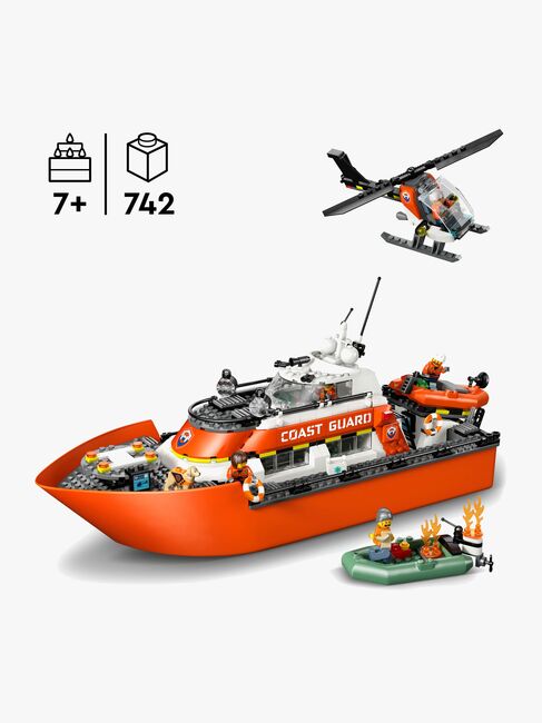 LEGO City 60504 Rettungsboot der Küstenwache mit Hubschrauber