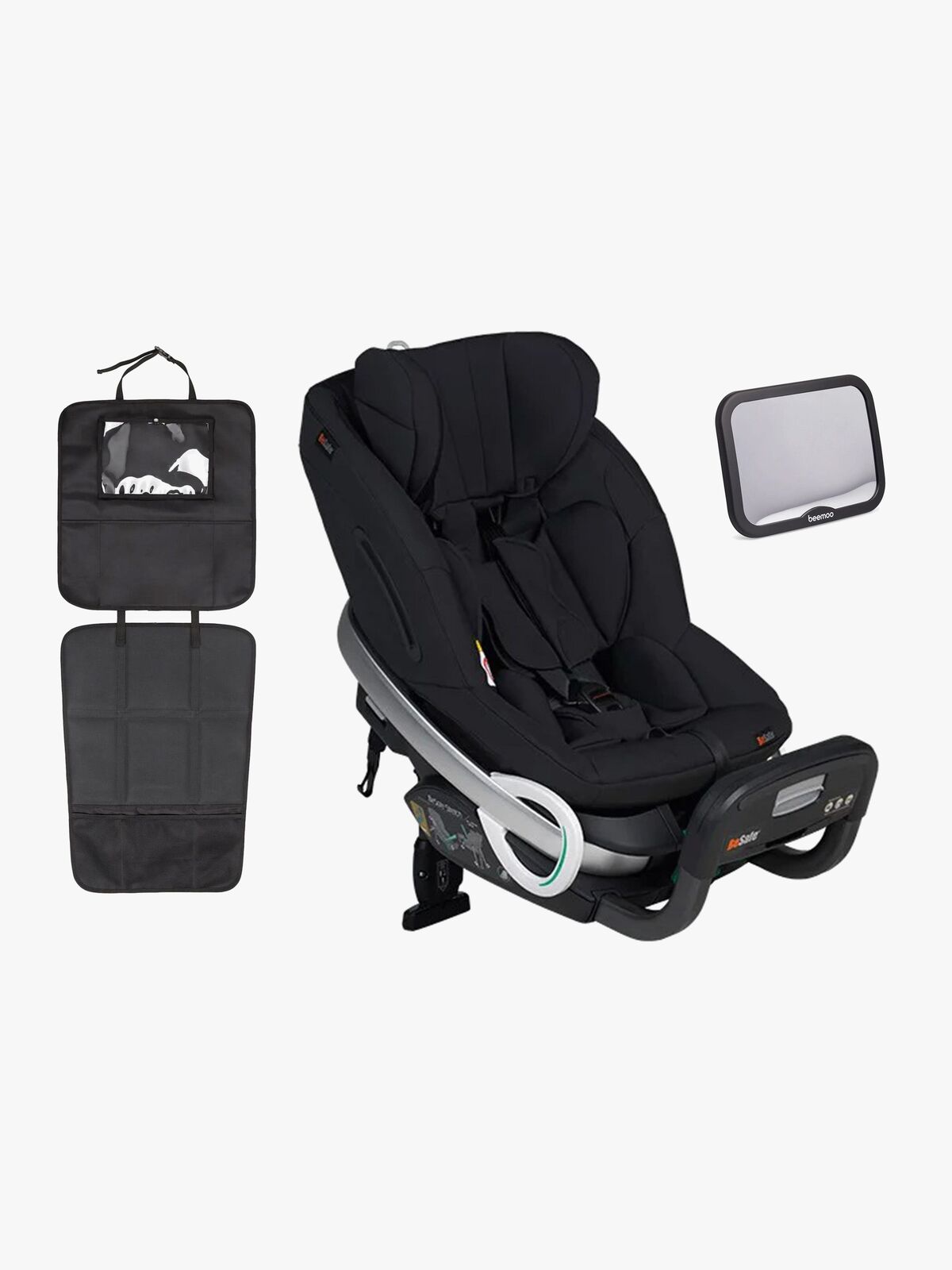 BeSafe Stretch Kindersitz inkl. Beemoo Autositzschoner & Autospiegel, Fresh Black Cab