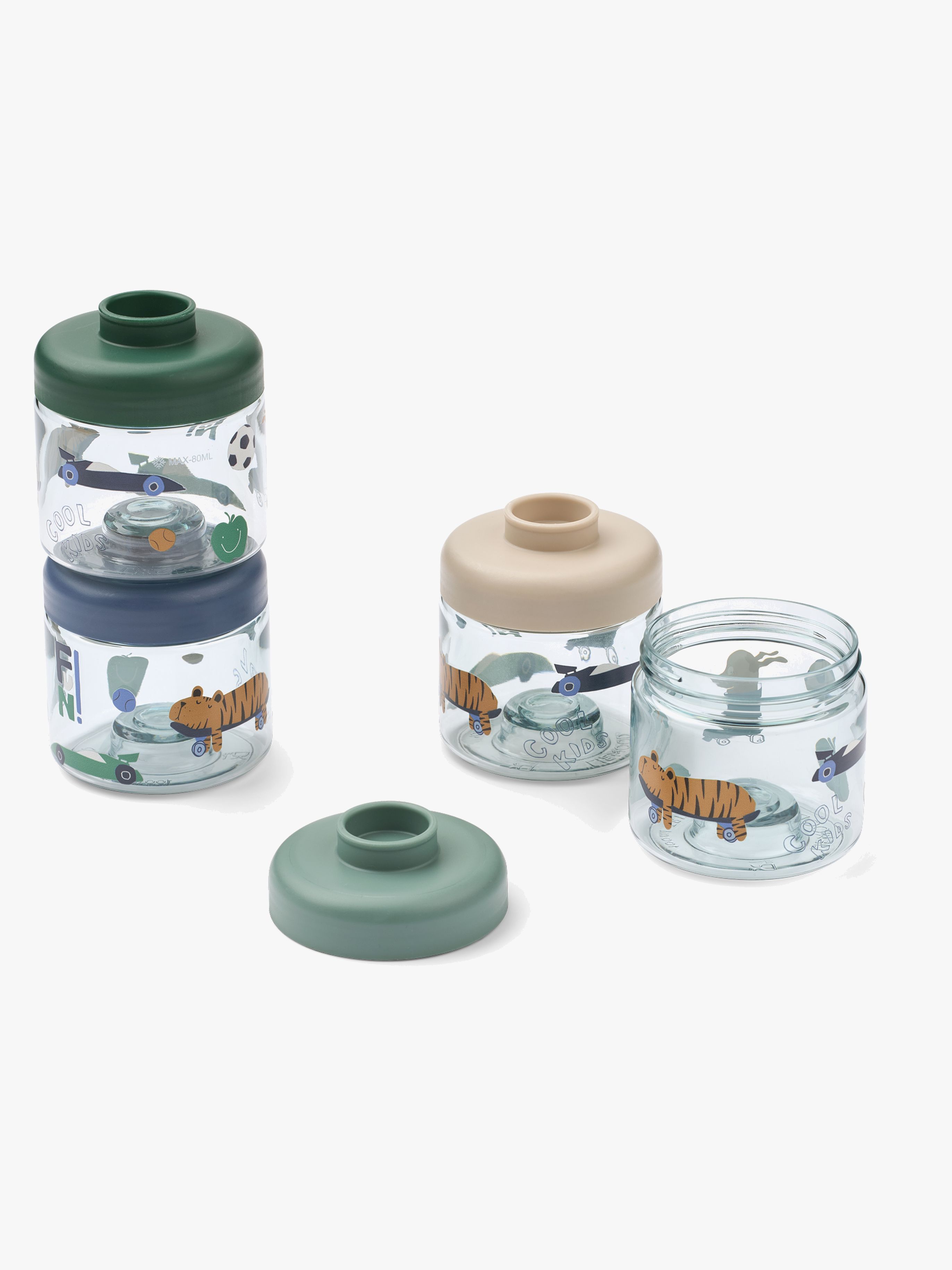 Dominique Tritan Snackboxen 100 ml 4er-Pack, Fun / Beach Blue