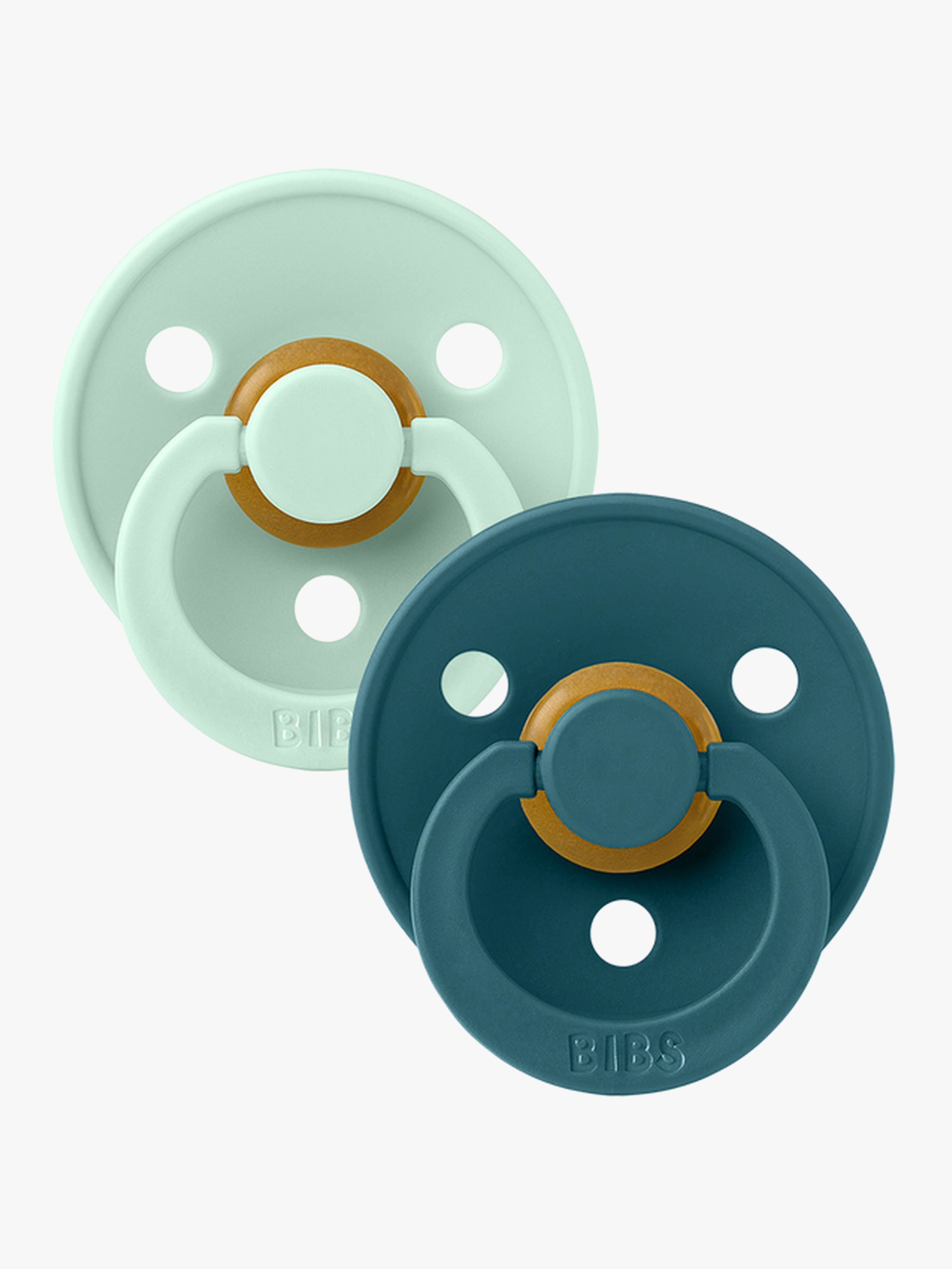 BIBS Schnuller Colour 2er-Pack Latex Größe 1, Nordic Mint/Forest Lake