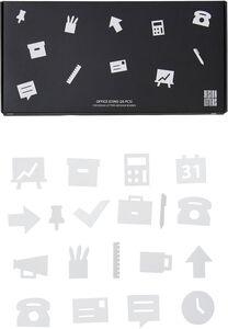 Design Letters Office Icons für Nachrichtentafel 20 St, Weiß