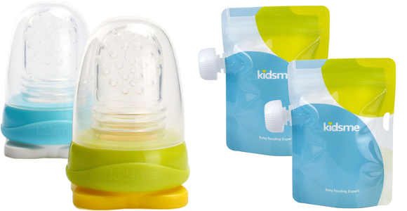 Kidsme Reuseable Food Pouch, 8x180ml Inkl. Adapter