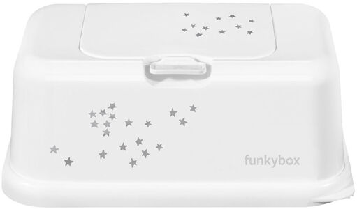 Funkybox Aufbewahrungsbox Feuchttücher Little Stars, White