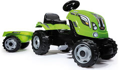 Smoby Tret-Traktor Farmer XL mit Anhänger, Grün