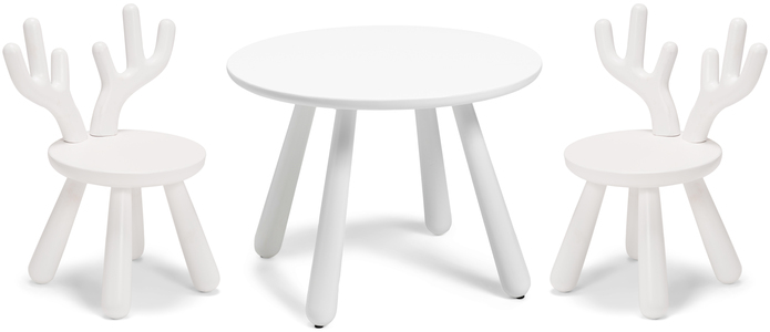 Minitude Nordic Tisch & Stühle Elch, Weiß