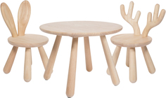Minitude Nordic Tisch & Stühle Elch & Kaninchen