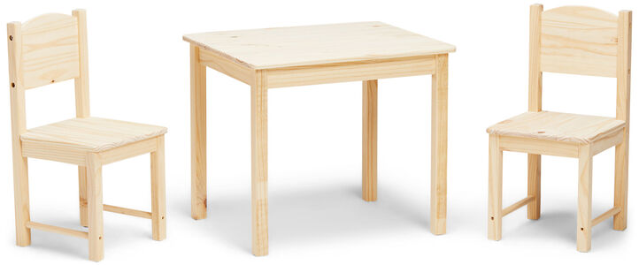 JLY Classic Tisch und 2er-Pack Stühle, Holz