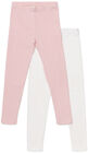 Petite Chérie Atelier Arielle Leggings 2er-Pack, Pink/White