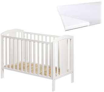 JLY Dream Lux Gitterbett mit Babymatex Matratze 60x120, Weiß