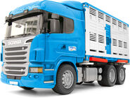 Bruder Scania R-Serie Tiertransport-LKW Mit Einem Rind