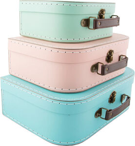 Sass & Belle Pretty Pastels Pappkisten 3er Pack, Pink/Blue/Green