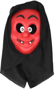 Verkleidung Maske mit Kapuze Teufel Kinder, Rot