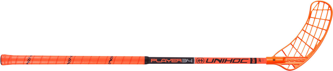 Unihoc Player 34 Unihockeystock Links, Neon/Orange/Schwarz