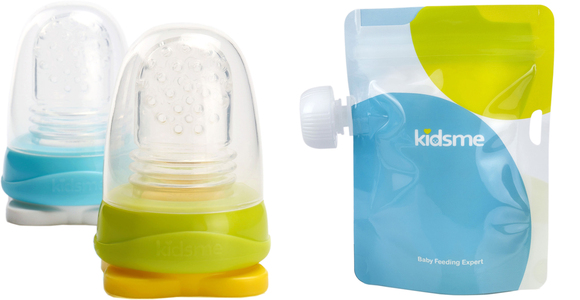 Kidsme Reuseable Food Pouch, 4x180ml Inkl. Adapter