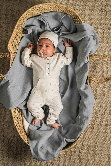 Jollein Musselindecke Bamboo 4er-Pack, Storm Grey